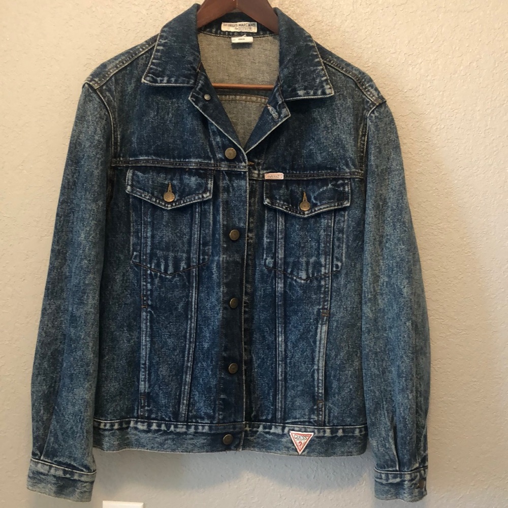 Vintage Guess?,80’s/90’s,stonewashed denim jacket,style #22847,Georges Marciano